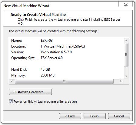 VMware Lab setup - A virtualized lab for testing HA and DRS