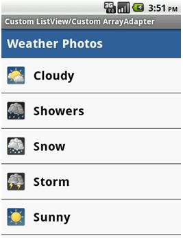 使用定制的ArrayAdapter制作ListView的Items