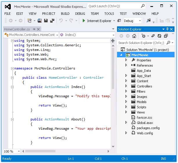ASP.NET MVC4 新手入门教程之一 ---1.介绍ASP.NET MVC4