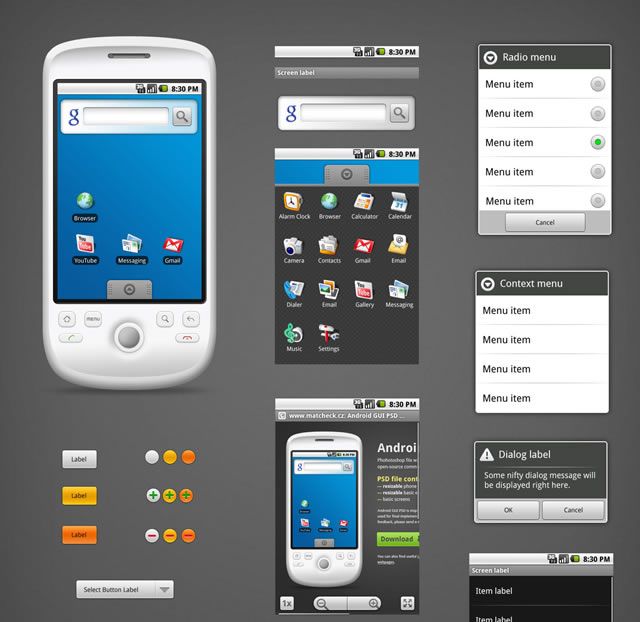 Android GUI PSD Vector Kit