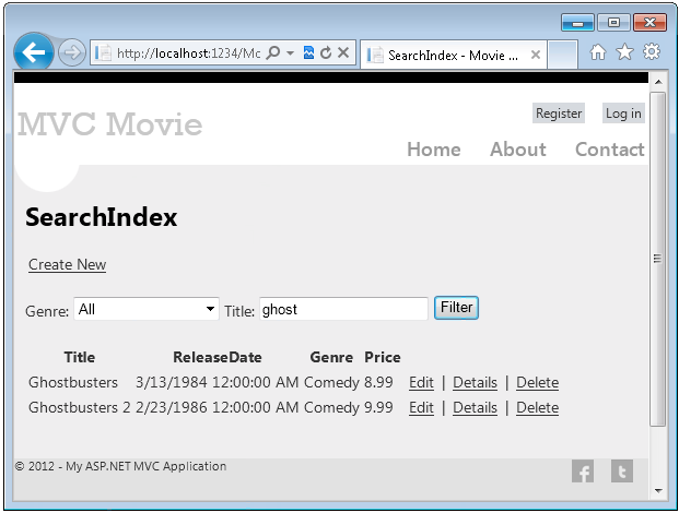 C# MVC 自学笔记—2 MVC Movie简介