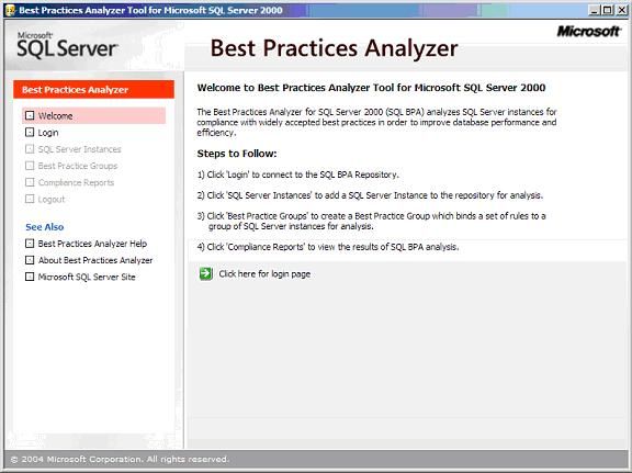 Best Practices Analyzer Tool for Microsoft SQL Server 2000
