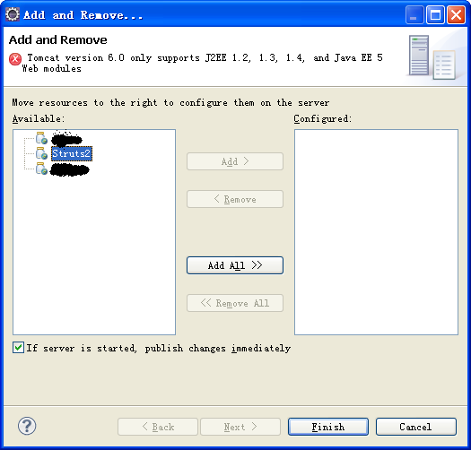 Tomcat version 6.0 only supports J2EE 1.2, 1.3, 1.4,and Java EE 5 Web modules