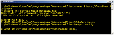 Figure 11 SvcUtil.exe Output