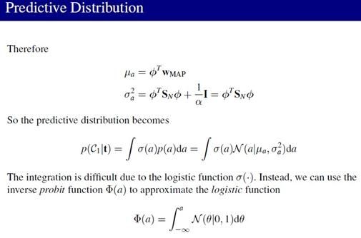 PRML读书会第四章 Linear Models for Classification(贝叶斯marginalization、Fisher线性判别、感知机、概率生成和判别模型、逻辑回归)