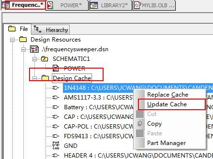 Learning Candence 4.Orcad中的Update Cache问题