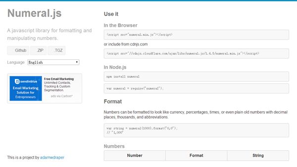 Numeral.js 是一个用于格式化和数字四则运算的js 库