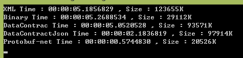 protobuf-net 与 C#中几种序列化的比较