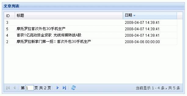 使用ExtJS GridPanel从Web Service 获取、绑定和显示数据