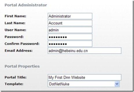 Setup Admin Account