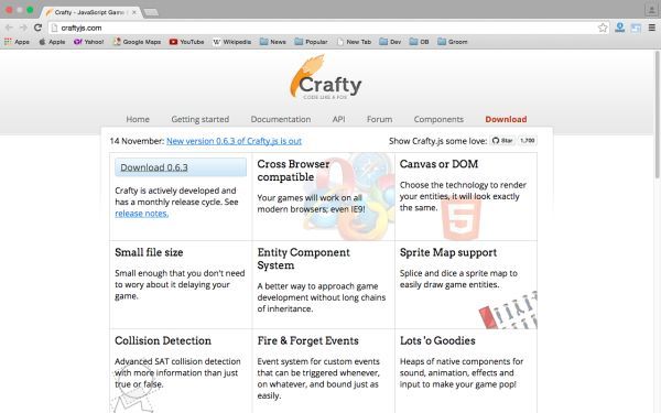 best HTML5 and javascript game engine libraries  - crafty